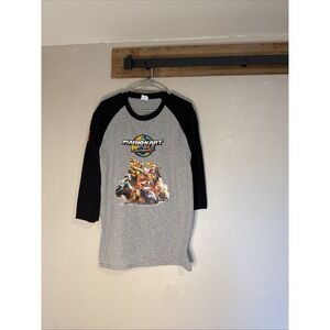 Limited Edition Nintendo Mario Kart World Raglan Shirt Men's Large Black Gray